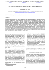 IMAGE TEXTURE PRESERVATION IN SPECKLE NOISE SUPPRESSION