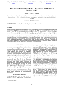 TREE SPECIES DETECTION USING FULL WAVEFORM LIDAR DATA IN A