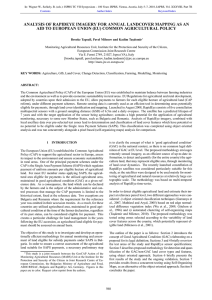 ANALYSIS OF RAPIDEYE IMAGERY FOR ANNUAL LANDCOVER MAPPING AS AN