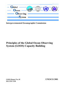 Principles of the Global Ocean Observing System (GOOS) Capacity Building UNESCO 2001