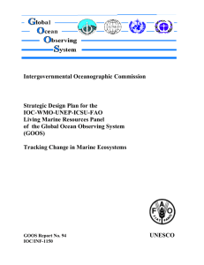 Intergovernmental Oceanographic Commission Strategic Design Plan for the IOC-WMO-UNEP-ICSU-FAO Living Marine Resources Panel