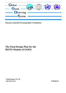 The Final Design Plan for the HOTO Module of GOOS UNESCO