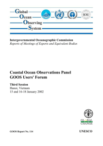 Coastal Ocean Observations Panel GOOS Users' Forum Intergovernmental Oceanographic Commission Third Session