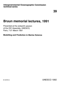 Bruun memorial lectures, 39 1991