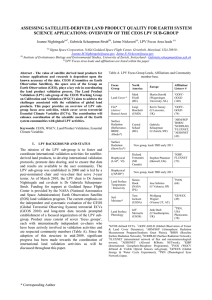 ASSESSING SATELLITE-DERIVED LAND PRODUCT QUALITY FOR EARTH SYSTEM