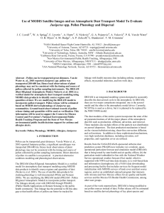 Use of MODIS Satellite Images and an Atmospheric Dust Transport... Juniperus