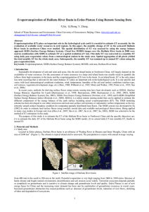 Evapotranspiration of Hailiutu River Basin in Erdos Plateau Using Remote...  X.Jin,  Q.Zhang, Y. Zhang,