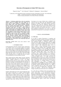 Detection of Breakpoints in Global NDVI time series Rogier de Jong