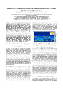 Adapting CALIPSO Climate Measurements for Near Real Time Analyses and...
