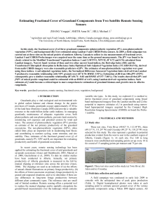 Estimating Fractional Cover of Grassland Components from Two Satellite Remote... Sensors  ZHANG Yongqin