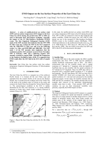 ENSO Impact on the Sea Surface Properties of the East... Nan-Jung Kuo *, Chung-Ru Ho , Ling Chang