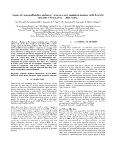 Impact of communal land use and conservation on woody vegetation... savannas of South Africa – Lidar results.