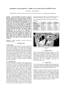 Atmospheric aerosol properties – a Baltic sea case study based... A. Krusper and P. Philipson