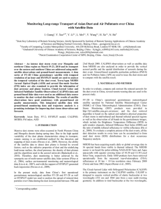 Monitoring Long-range Transport of Asian Dust and Air Pollutants over... with Satellite Data  J. Guang