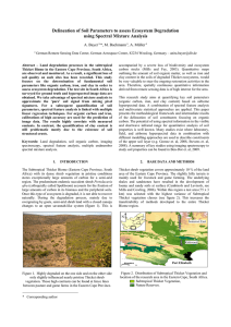 Delineation of Soil Parameters to assess Ecosystem Degradation A. Bayer