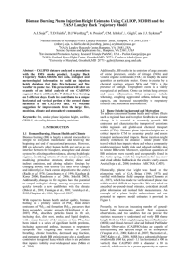 Biomass Burning Plume Injection Height Estimates Using CALIOP, MODIS and... NASA Langley Back Trajectory Model