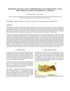 EXPLORING THE MEAN ANNUAL PRECIPITATION AND TEMPERATURE VALUES