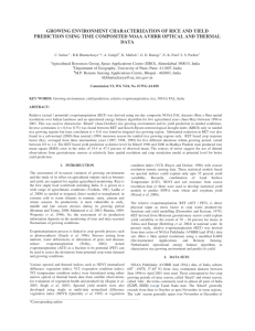 GROWING ENVIRONMENT CHARACTERIZATION OF RICE AND YIELD