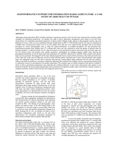 GEOINFORMATICS SUPPORT FOR INFORMATION BASED AGRICULTURE: A CASE