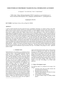 USER INTERFACE FOR PROJECT BASED SPATIAL INFORMATION ACCESSION