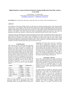 Digital database creation of historical Remote Sensing Satellite data from... A case study