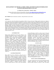 DEVELOPMENT OF PHYSICAL INDICATORS AND WEB ENABLED INFORMATION