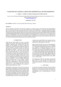 VALIDATION OF CARTOSAT-1 DEM USING DIFFERENTIAL GPS MEASUREMENTS  A.  Nadeem