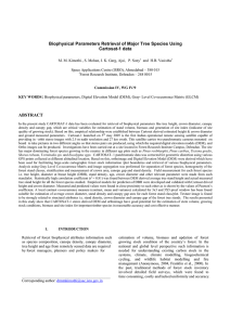 Biophysical Parameters Retrieval of Major Tree Species Using Cartosat-1 data