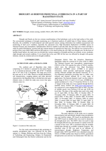 DROUGHT AS DERIVED FROM NOAA AVHRR DATA IN A PART... RAJASTHAN STATE