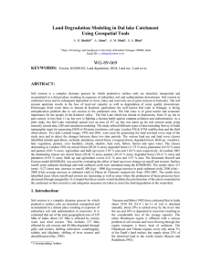 Land Degradation Modeling in Dal lake Catchment Using Geospatial Tools WG-89-069