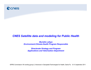 CNES Satellite data and modeling for Public Health