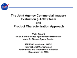 The Joint Agency Commercial Imagery Evaluation (JACIE) Team and Product Characterization Approach