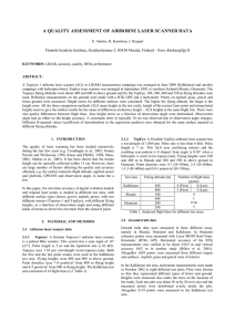 A QUALITY ASSESSMENT OF AIRBORNE LASER SCANNER DATA