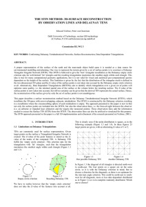 THE STIN METHOD: 3D-SURFACE RECONSTRUCTION BY OBSERVATION LINES AND DELAUNAY TENS