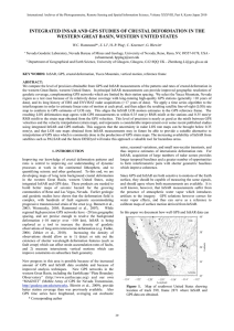 INTEGRATED INSAR AND GPS STUDIES OF CRUSTAL DEFORMATION IN THE