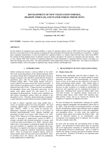 DEVELOPMENT OF NEW VEGETATION INDEXES,