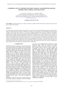 COMBINING MULTI CRITERIA DECISION MAKING AND DEMPSTER SHAFER