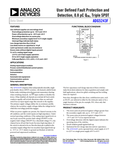 User Defined Fault Protection and Detection, 0.8 pC Q , Triple SPDT ADG5243F