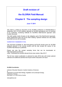 Draft revision of the GLORIA Field Manual: