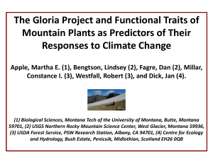 The Gloria Project and Functional Traits of Responses to Climate Change