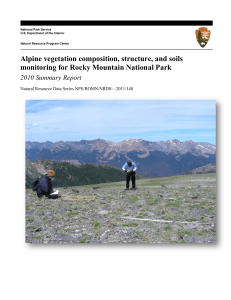 Alpine vegetation composition, structure, and soils 2010 Summary Report