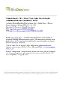 Establishing GLORIA Long-Term Alpine Monitoring in Southwestern British Columbia, Canada