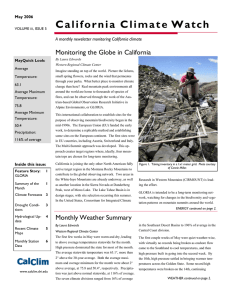 C a l i f o r n i a ... Monitoring the Globe in California A monthly newsletter monitoring California climate