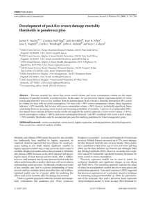 Development of post-fire crown damage mortality thresholds in ponderosa pine