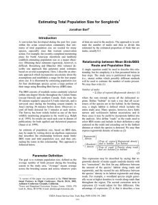 Estimating Total Population Size for Songbirds Introduction Jonathan Bart ________________________________________