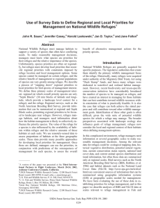 Use of Survey Data to Define Regional and Local Priorities... Management on National Wildlife Refuges