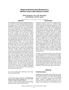 Regional Breeding Bird Monitoring in Western Great Lakes National Forests Abstract Introduction