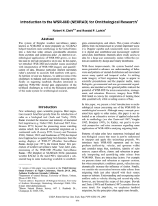 Introduction to the WSR-88D (NEXRAD) for Ornithological Research Abstract Robert H. Diehl