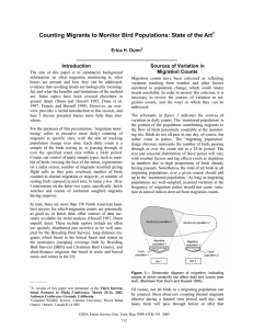 Counting Migrants to Monitor Bird Populations: State of the Art Introduction