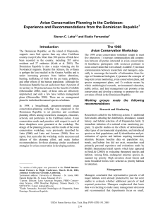 Avian Conservation Planning in the Caribbean: